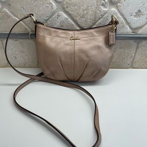 Coach Metallic Tan Leather Crossbody Bag